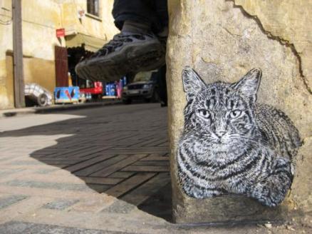 Cats, Graffiti, Art, C215, Felines in art, Mural Art, Modern Art, Street Art, Cats in Art