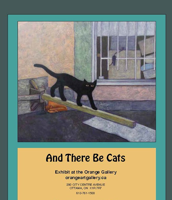 cats. paintings, art work, Gwendolyn Best, Ottawa, Orange Art Gallery, Cats in Art