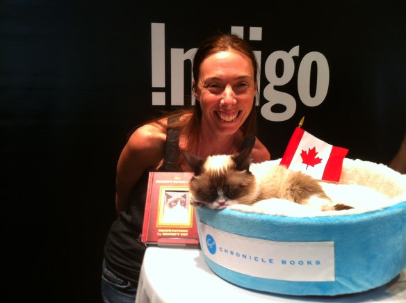 Grumpy Cat, Tardar Sauce, Famous Internet Cats, Cats, Internet Meme, Toronto, Eaton Center, Indigo book store, Grumpy Guide to Life