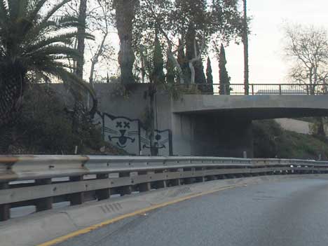 cats, cats in art, cat graffiti, cat graffiti Los Angeles, cat graffiti on freeway overpasses, cats art in California, There are cats everywhere, Cat inspired art, 