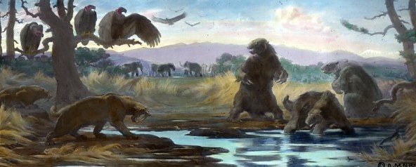 "La Brea Tar Pits" by Charles Robert Knight - The Jesse Earl Hyde Collection, Case Western Reserve University (CWRU) Department of Geological Sciences. - Wikipedia