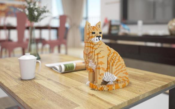 Lego, cats, cat sculpture, Lego for adults, JEKA, cats in art, cat lovers, home decor, assembly required, buildling blocks