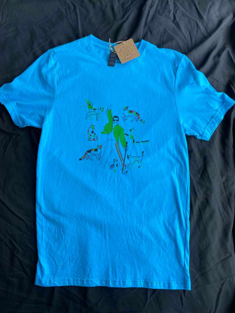 Freddie Mercury, Cat lover, Cat Dad, Freddie Mercury fan, Freddie Mercury Cats, Freddie Mercury Queen, Handmade design, Silkscreen print, Freddie Mercury T-shirt